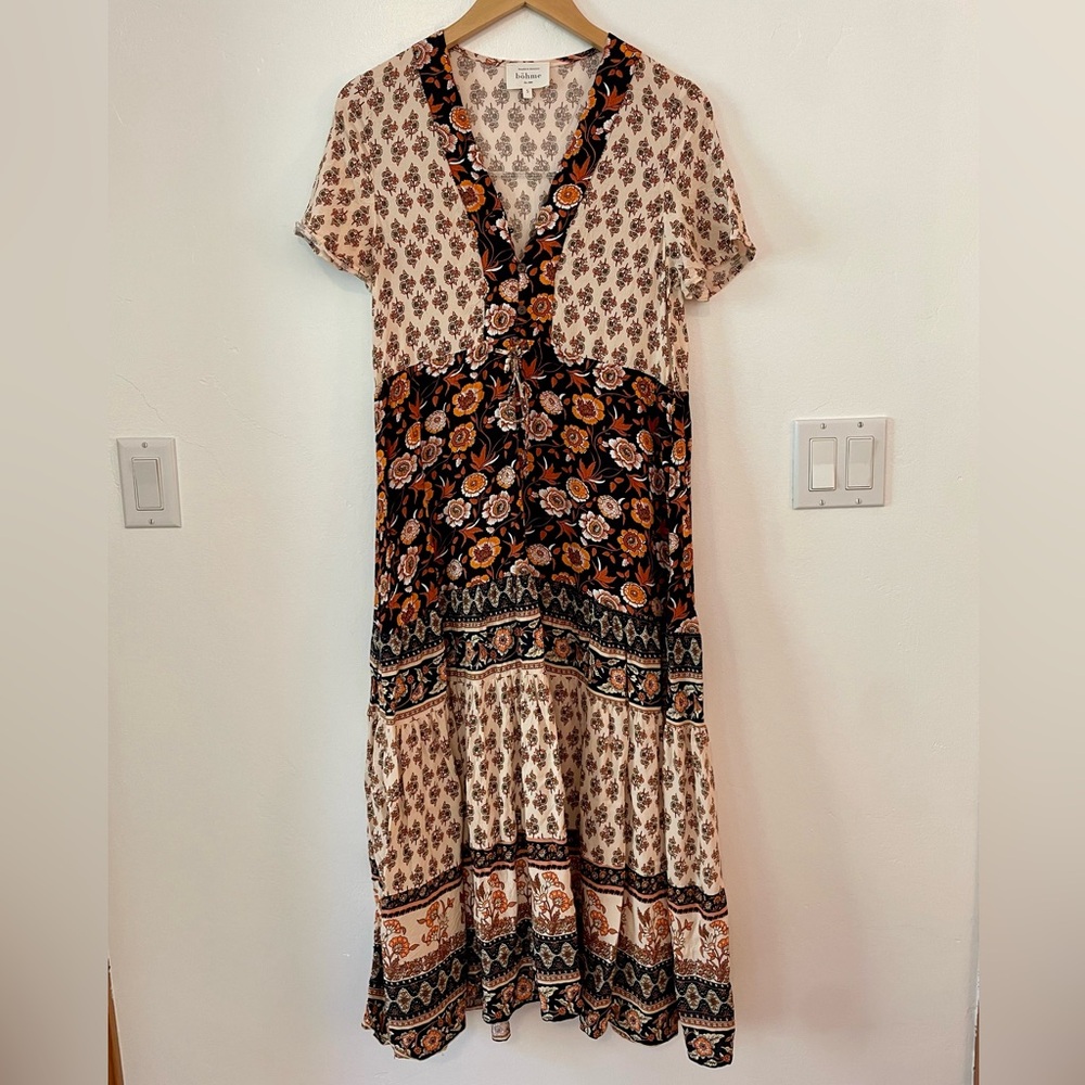 Bohme Floral Print V-Neck Dress